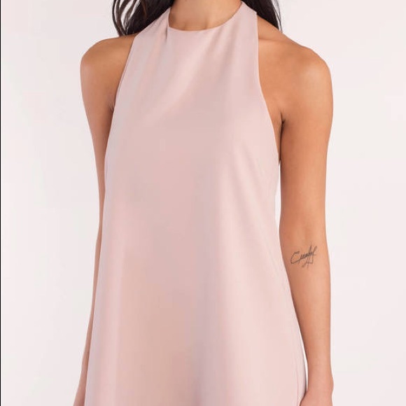 blush pink halter dress